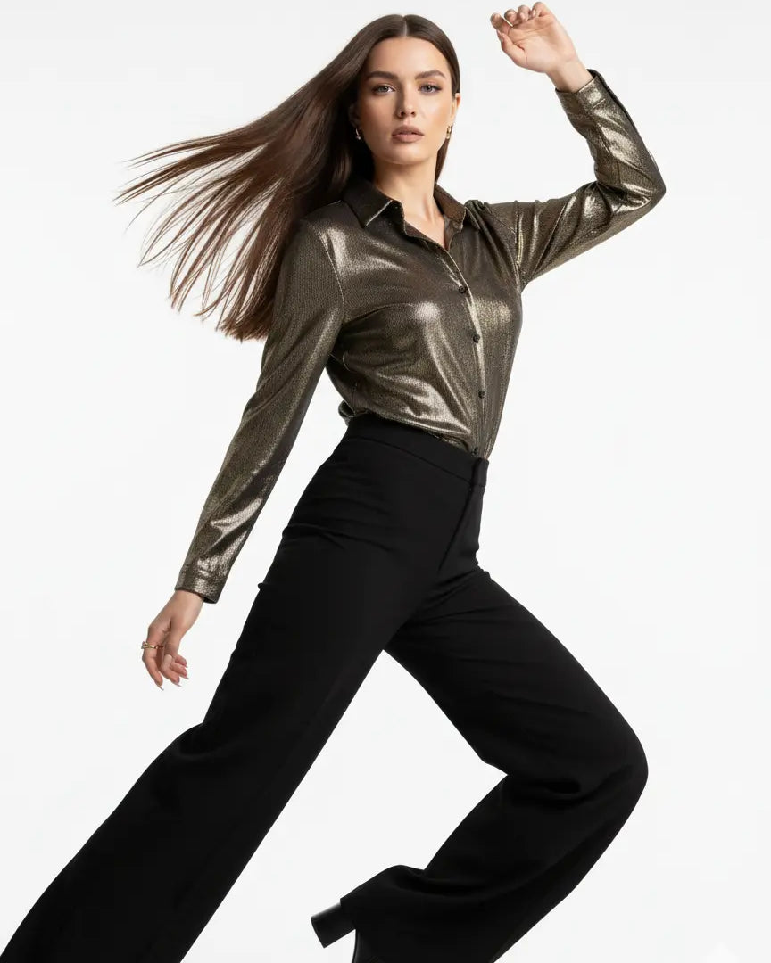 Camicia Metallizzata Effetto Specchio IRONICA