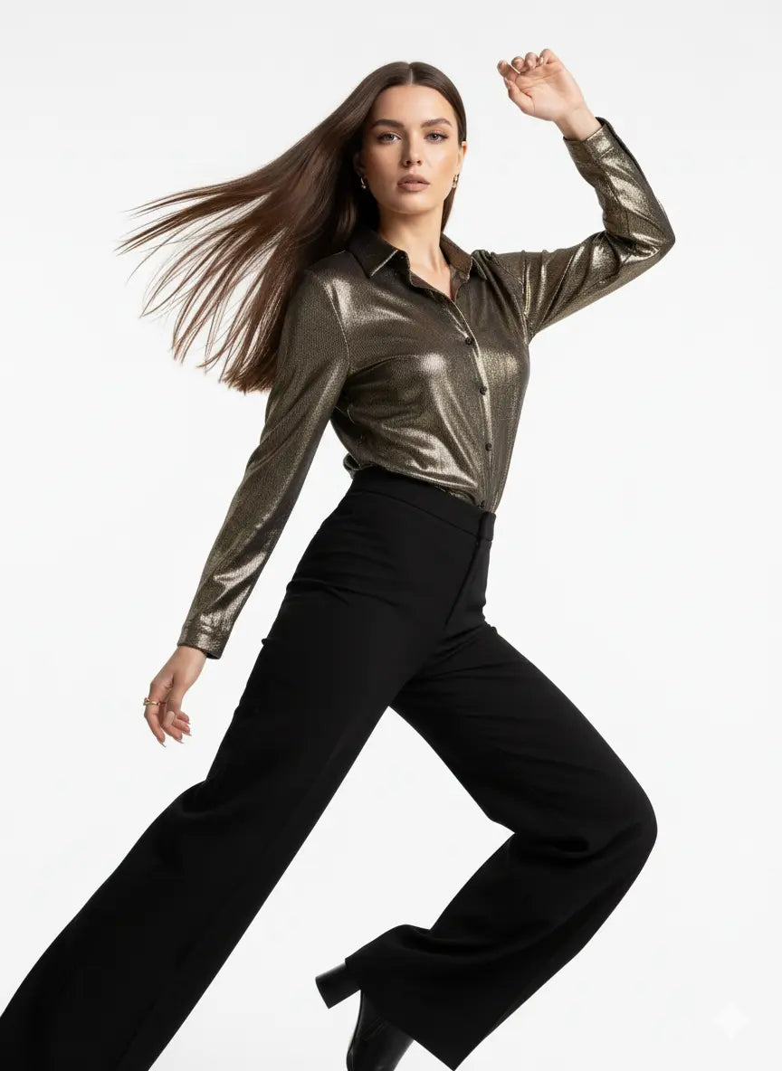 Camicia Metallizzata Effetto Specchio IRONICA