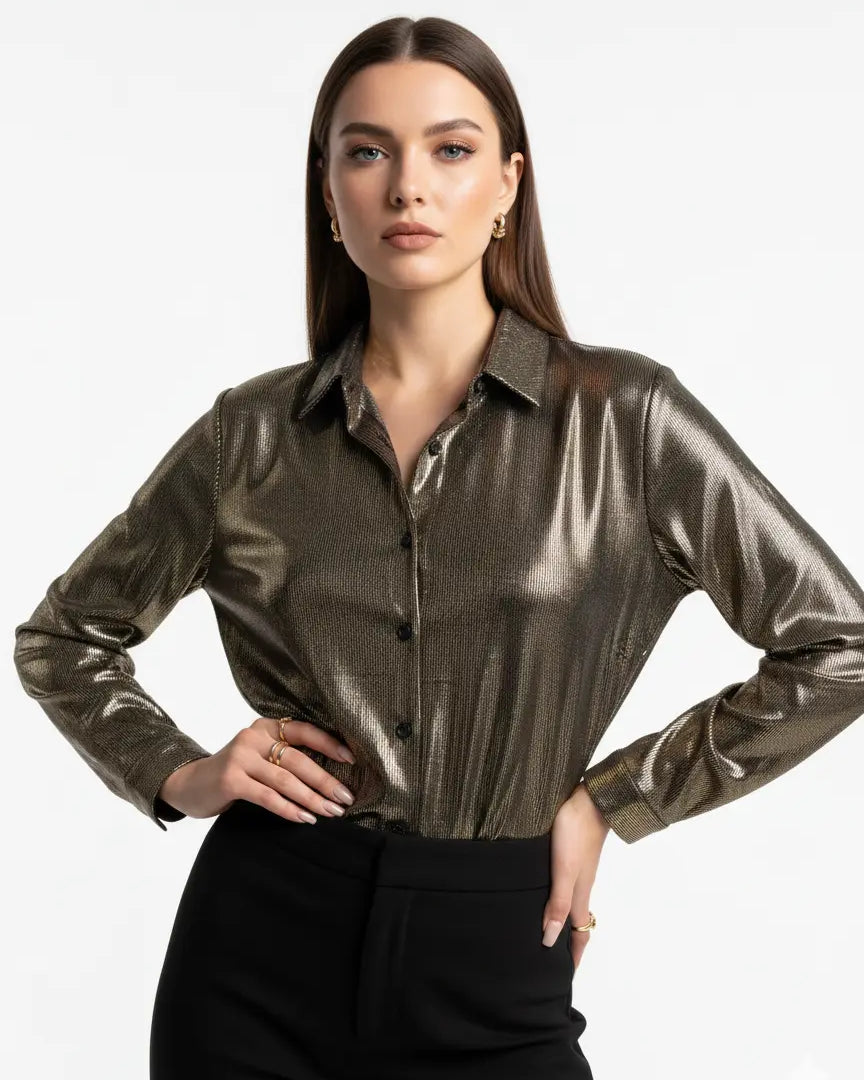 Camicia Metallizzata Effetto Specchio IRONICA