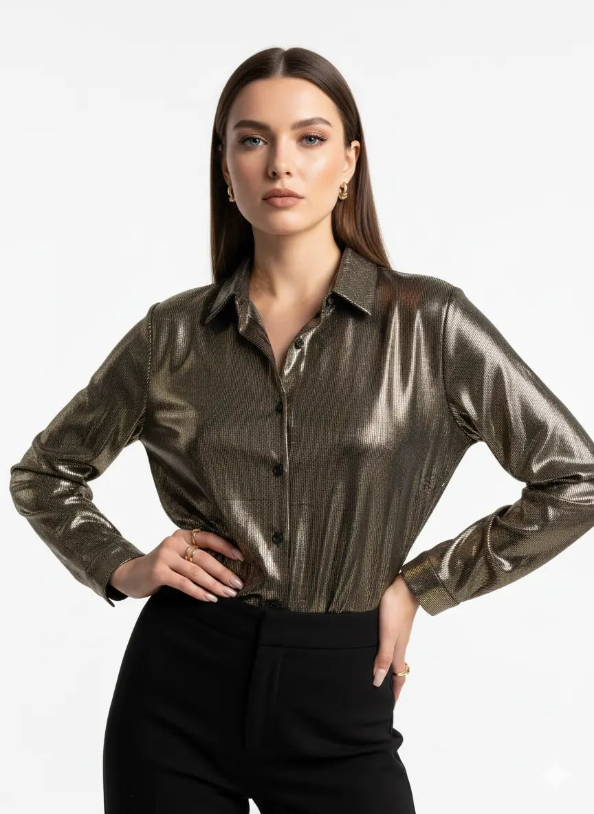 Camicia Metallizzata Effetto Specchio IRONICA