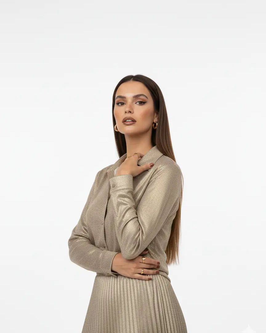 Camicia Metallizzata Effetto Specchio IRONICA