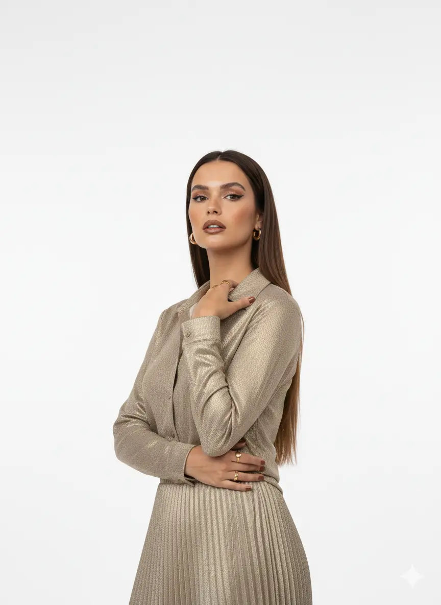 Camicia Metallizzata Effetto Specchio IRONICA