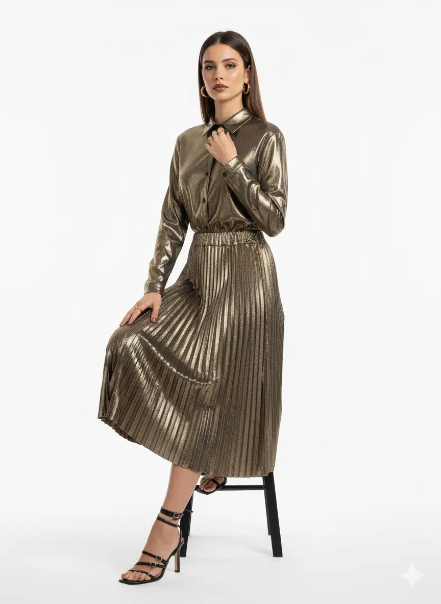 Camicia Metallizzata Effetto Specchio IRONICA