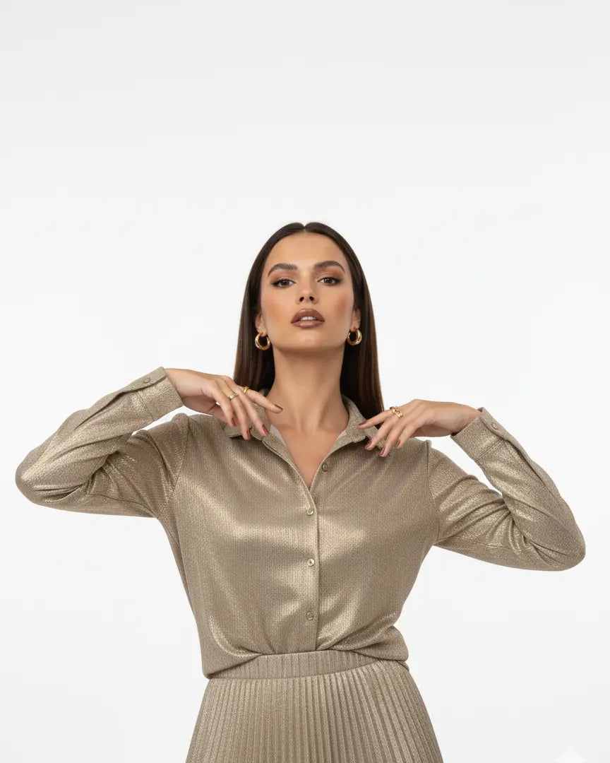 Camicia Metallizzata Effetto Specchio IRONICA