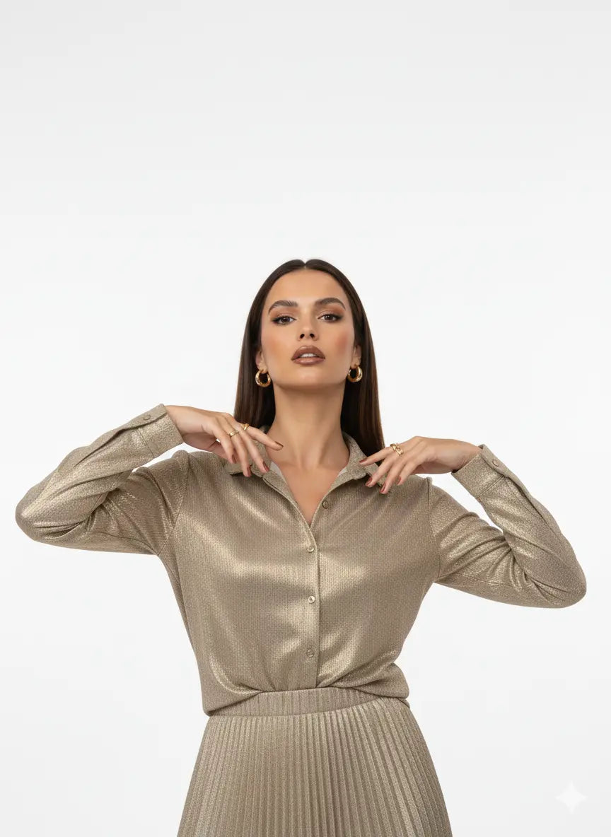 Camicia Metallizzata Effetto Specchio IRONICA