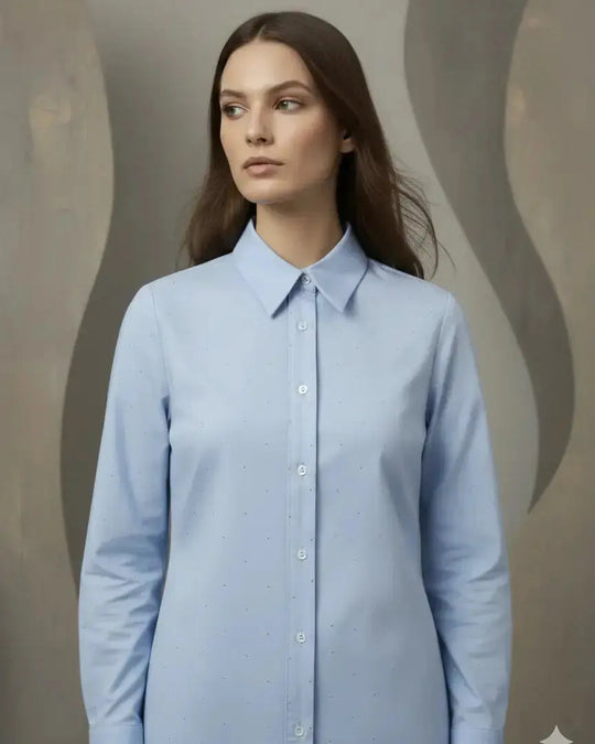 Camicia Oxford con strass DORABELLA