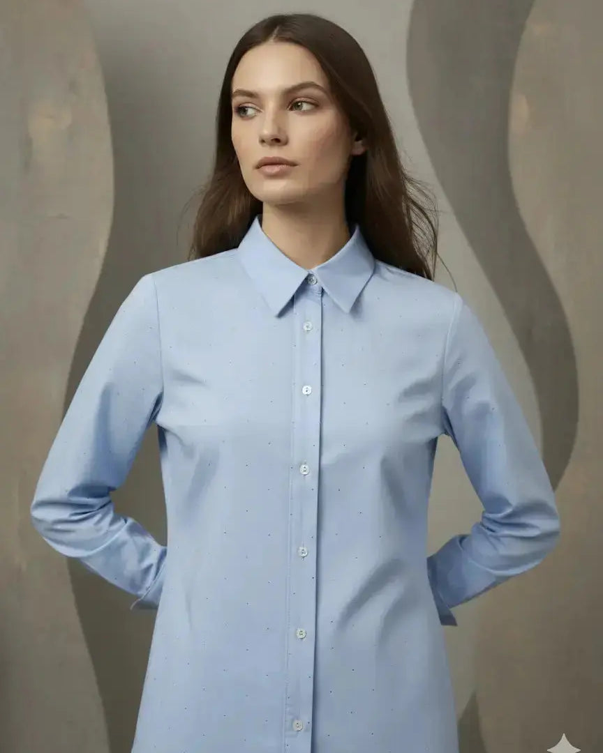 Camicia Oxford con strass DORABELLA