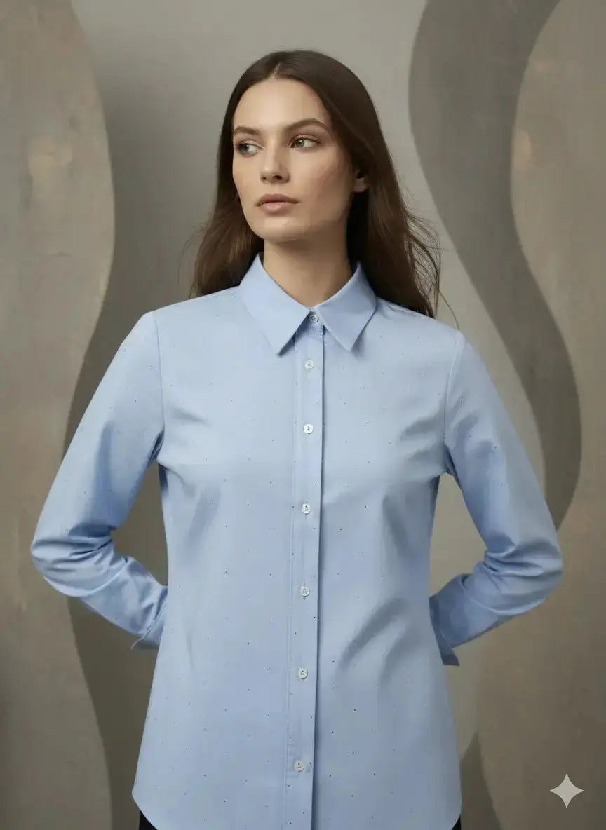 Camicia Oxford con strass DORABELLA