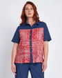 Camicia a fantasia con inserti chambray BLU DORABELLA PIU'