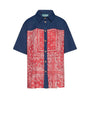 Camicia a fantasia con inserti chambray BLU DORABELLA PIU'