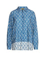 Camicia a maniche lunghe in jersey elasticizzato bi-colore con fantasia catena DENIM DORABELLA PIU'