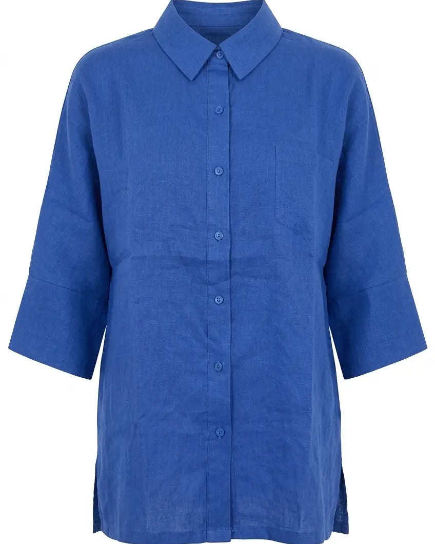 Camicia bi-materiale in Lino DORABELLA