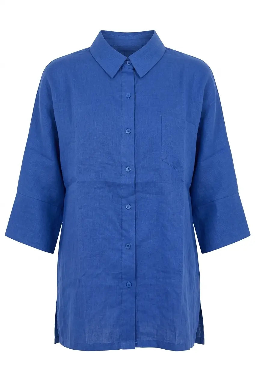 Camicia bi-materiale in Lino DORABELLA