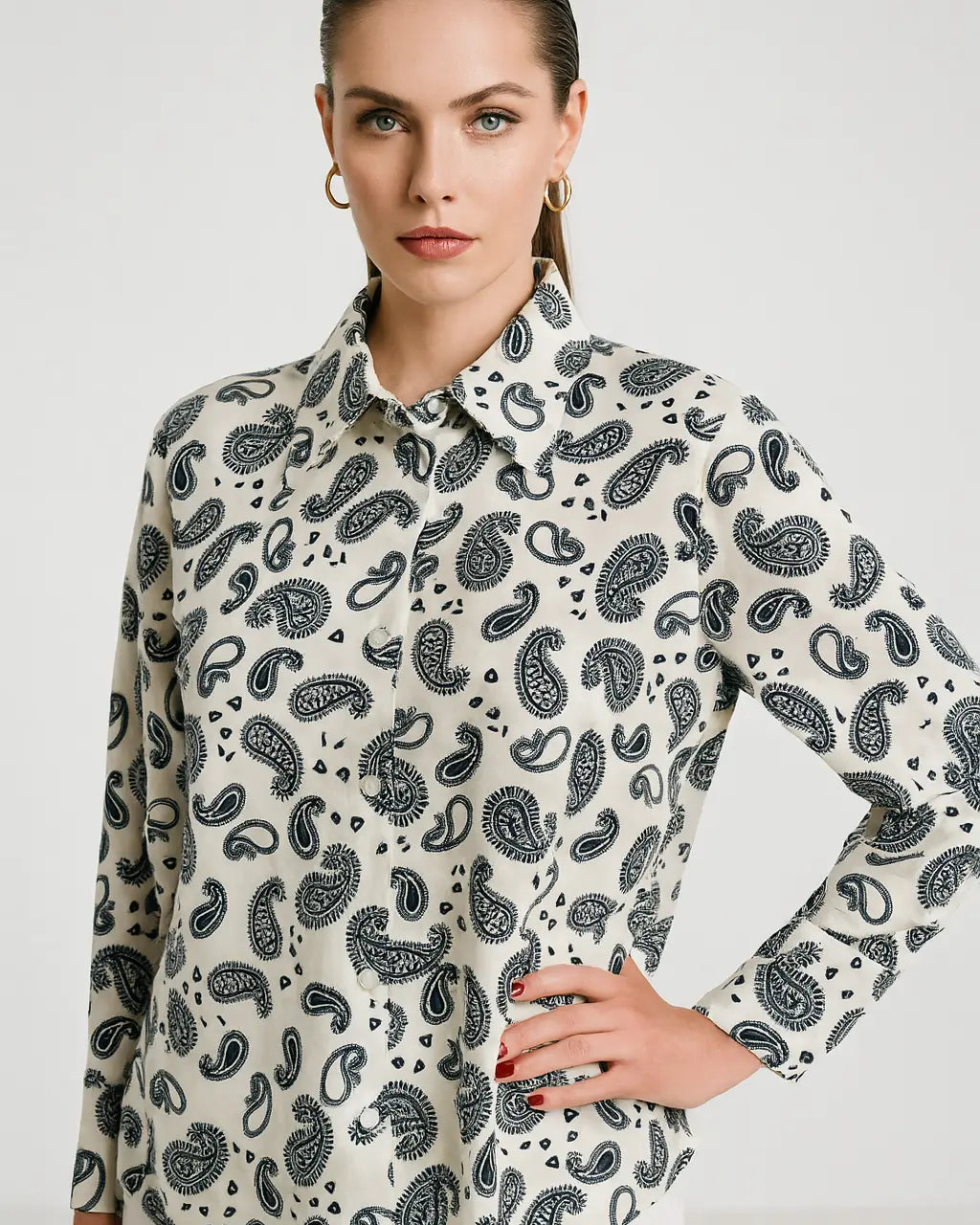 Camicia con colletto, a maniche lunghe con stampa all over DORABELLA