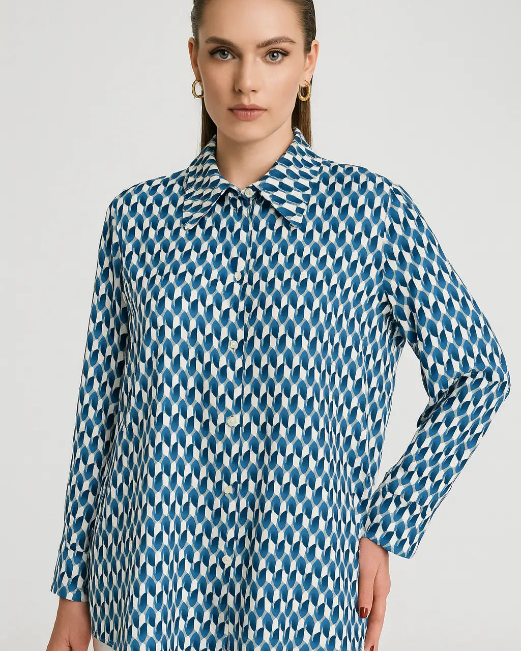 Camicia con colletto, a maniche lunghe con stampa all over DORABELLA