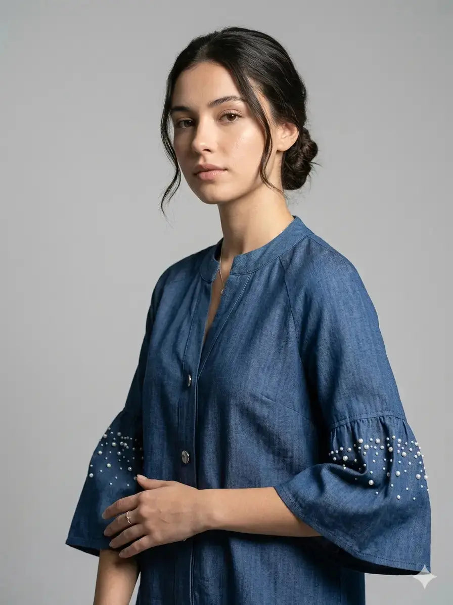 Camicia con collo coreana DORABELLA