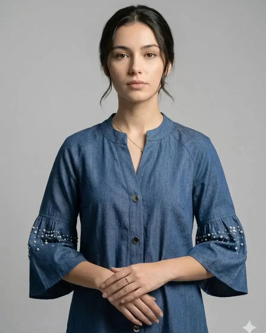 Camicia con collo coreana DORABELLA