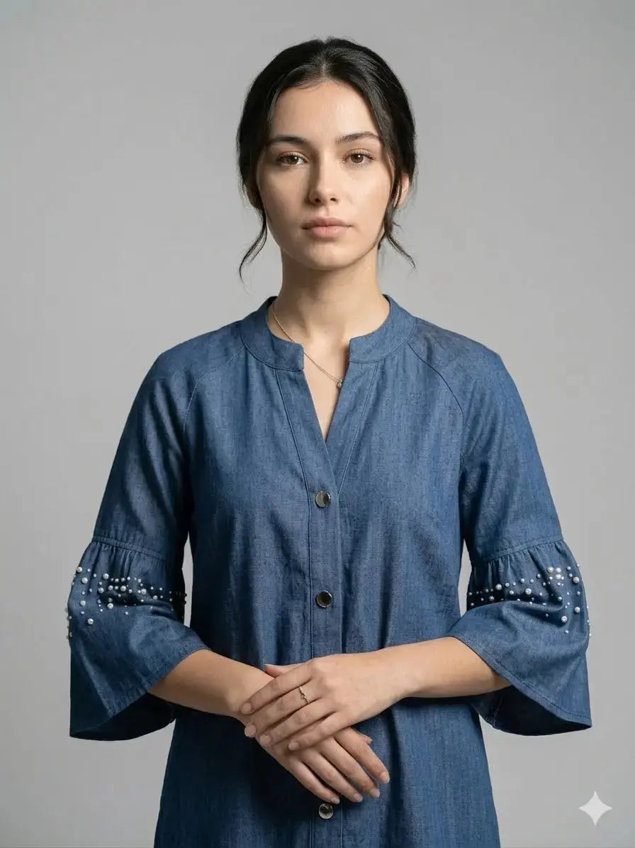 Camicia con collo coreana DORABELLA