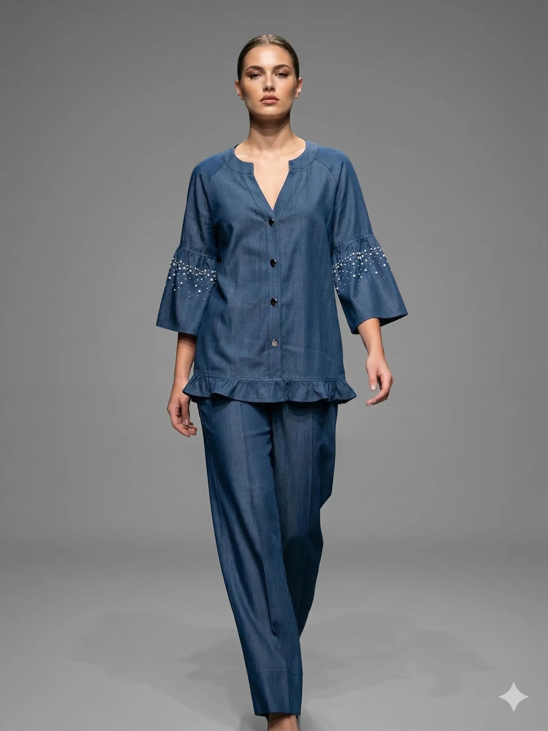 Camicia con collo coreana DORABELLA