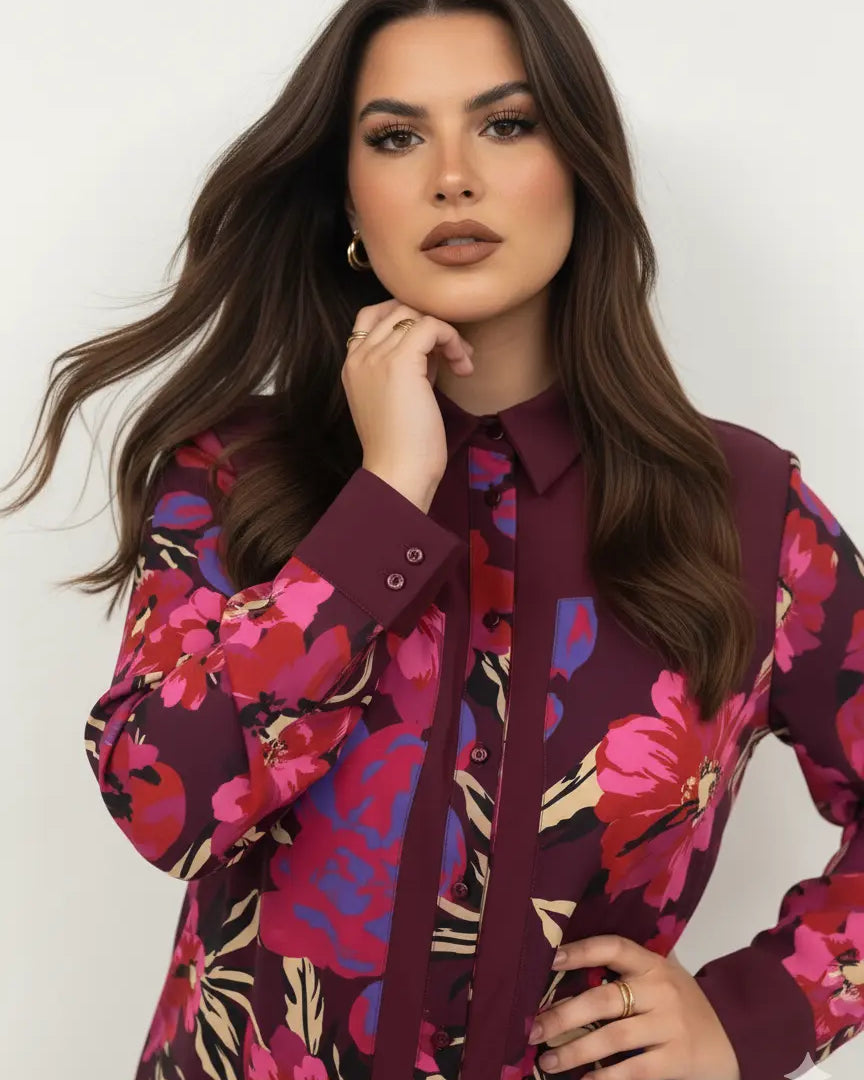 Camicia con fantasia floreale stampata DORABELLA PIU'