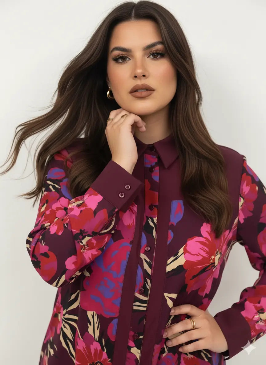 Camicia con fantasia floreale stampata DORABELLA PIU'