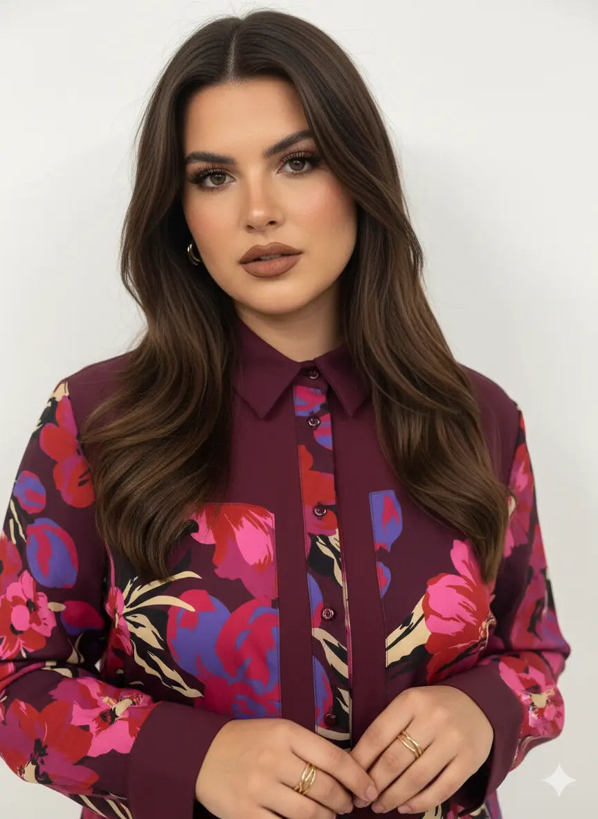 Camicia con fantasia floreale stampata DORABELLA PIU'