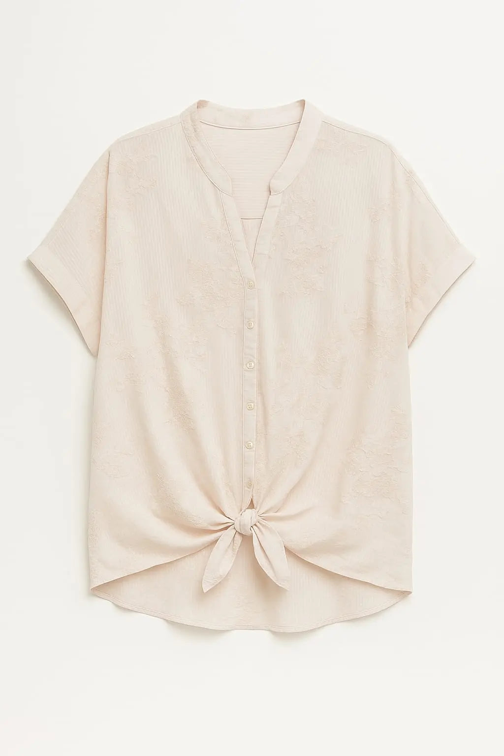 Camicia con manica kimono abbottonatura e nodo frontali Unica