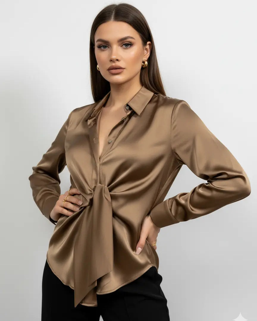 Camicia con nodo frontale DORABELLA