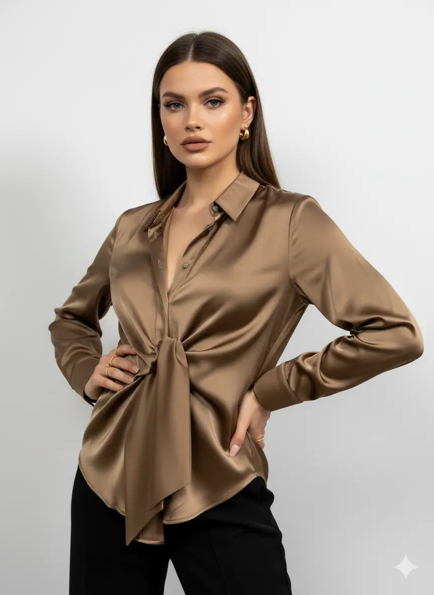 Camicia con nodo frontale DORABELLA