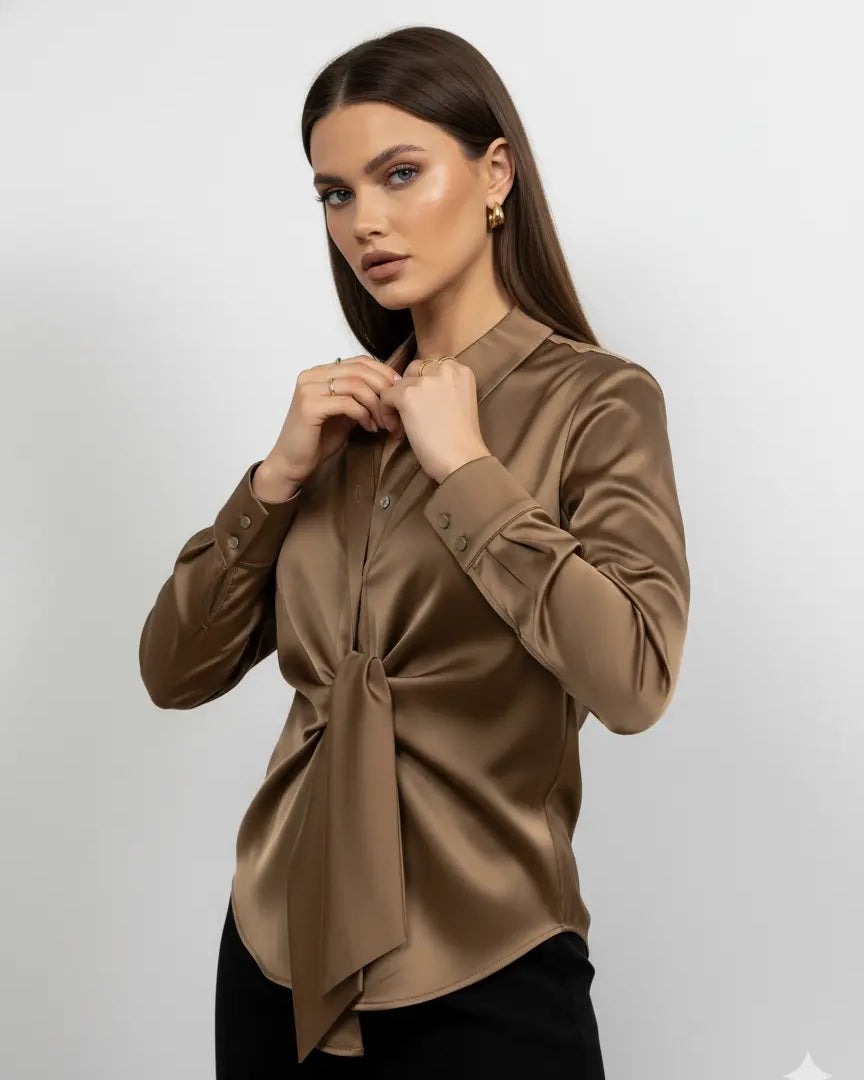 Camicia con nodo frontale DORABELLA