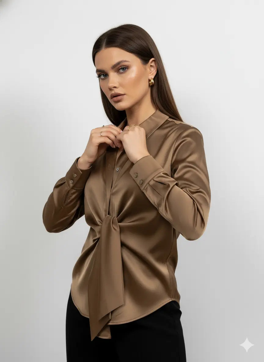 Camicia con nodo frontale DORABELLA