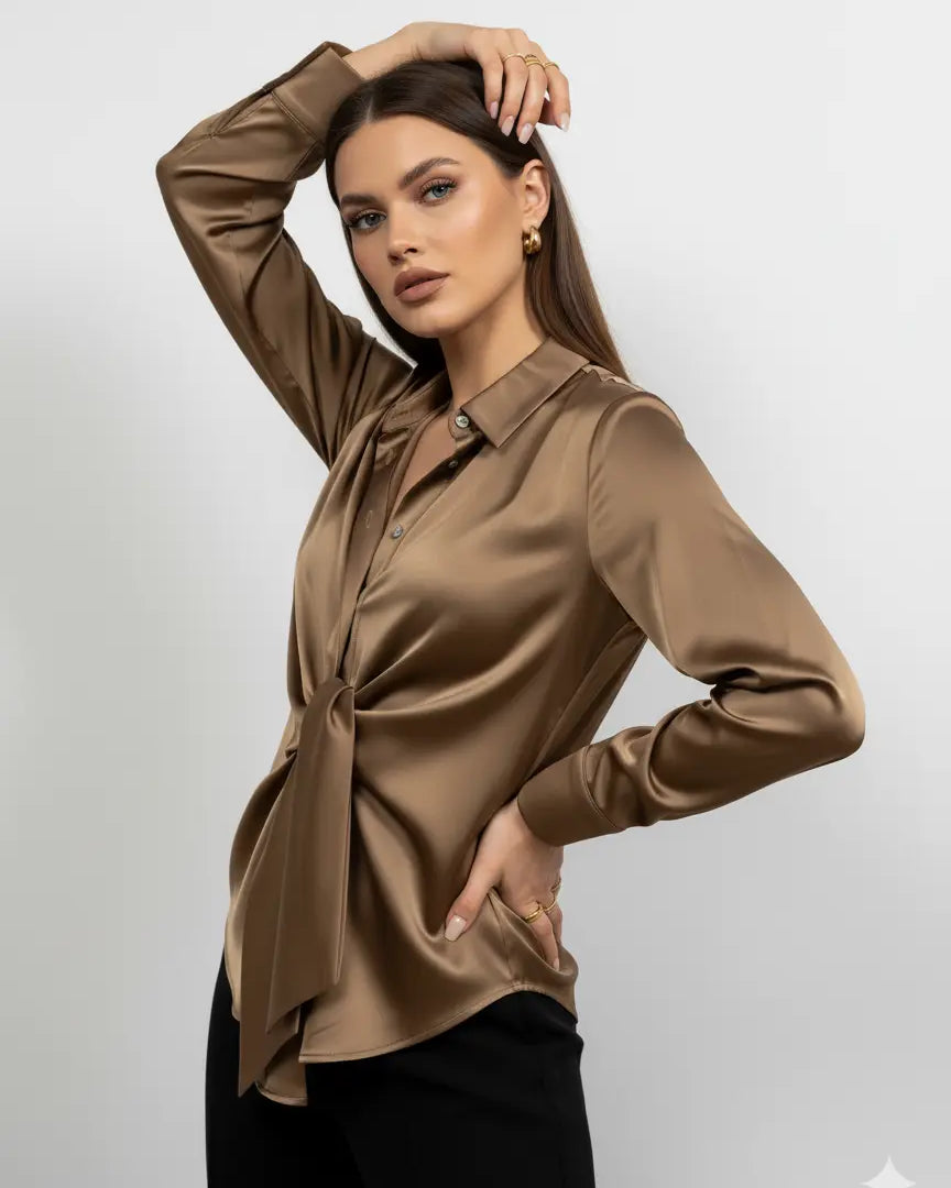 Camicia con nodo frontale DORABELLA