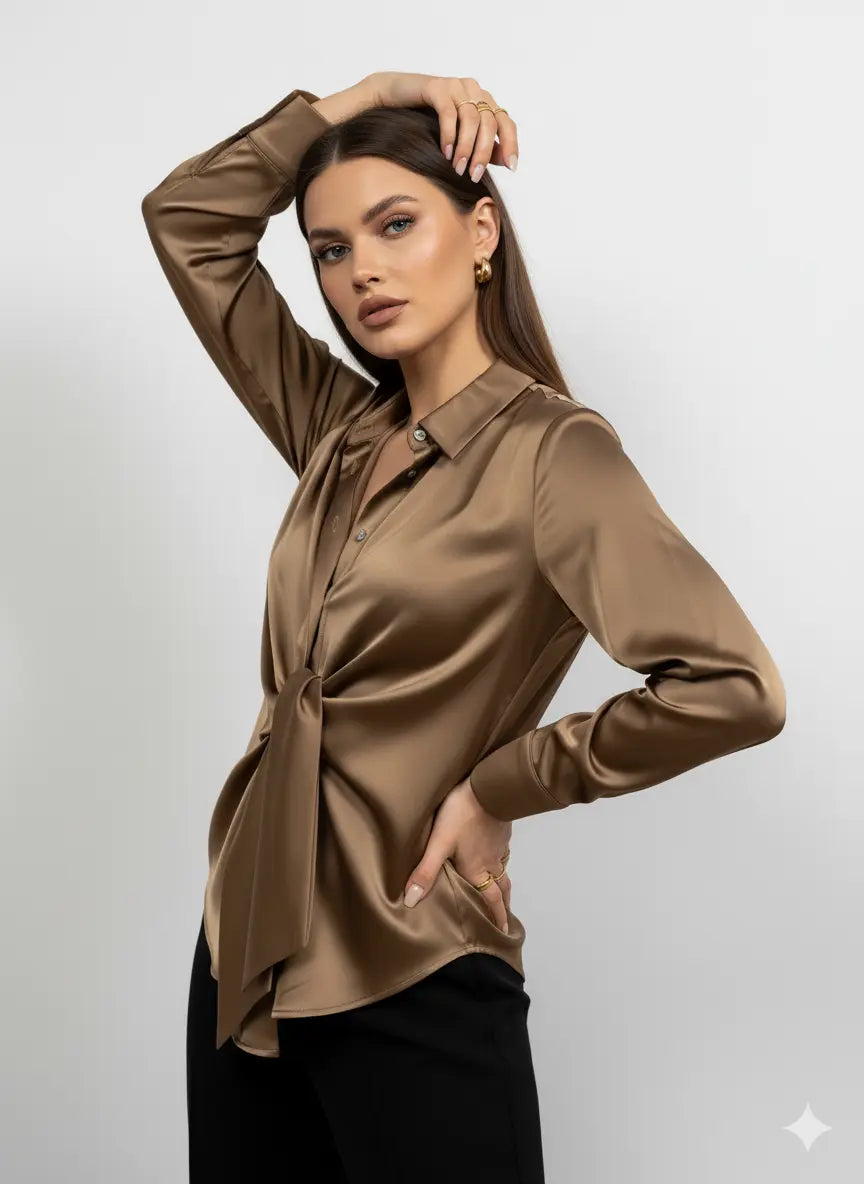 Camicia con nodo frontale DORABELLA