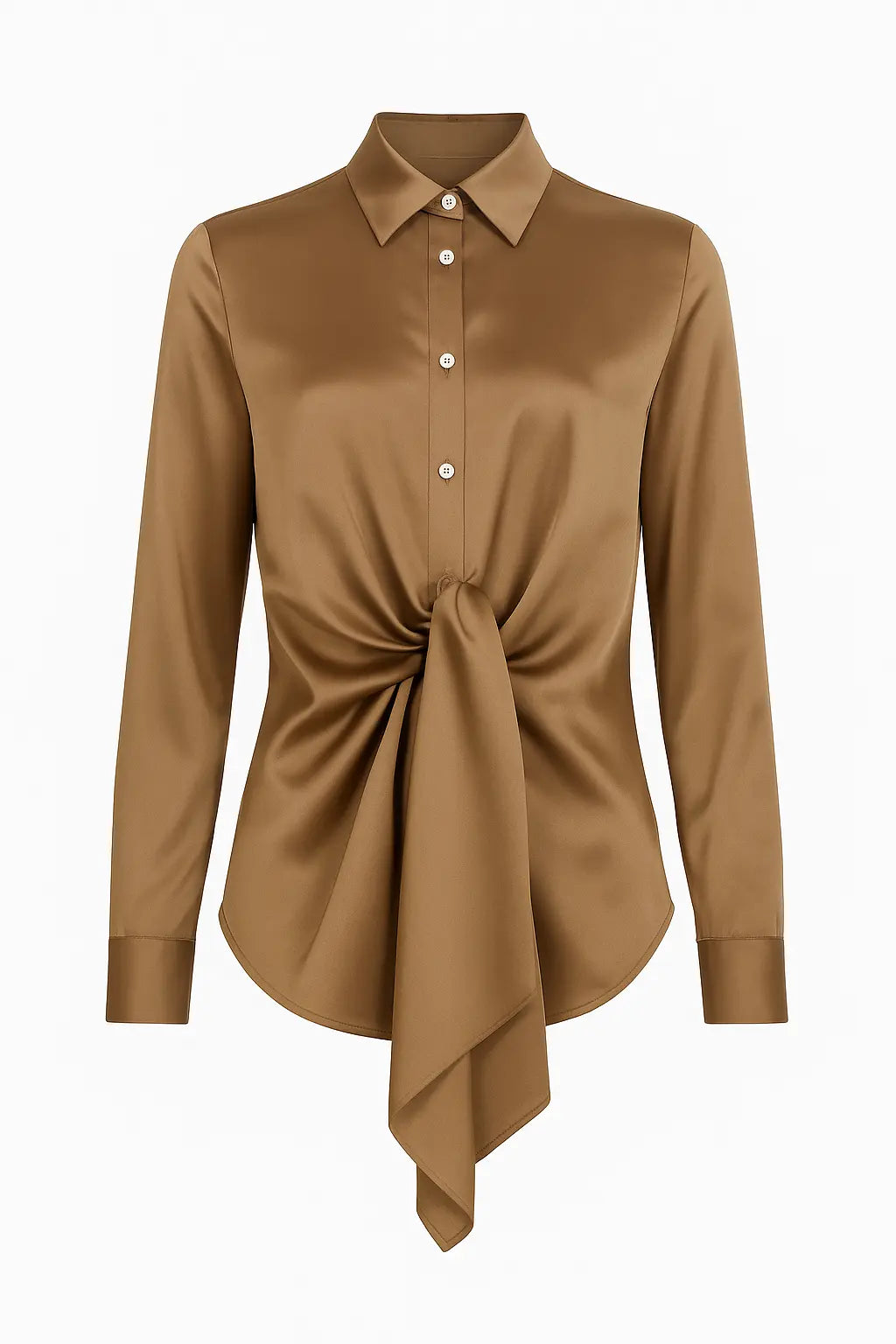 Camicia con nodo frontale DORABELLA XXL / Nocciola