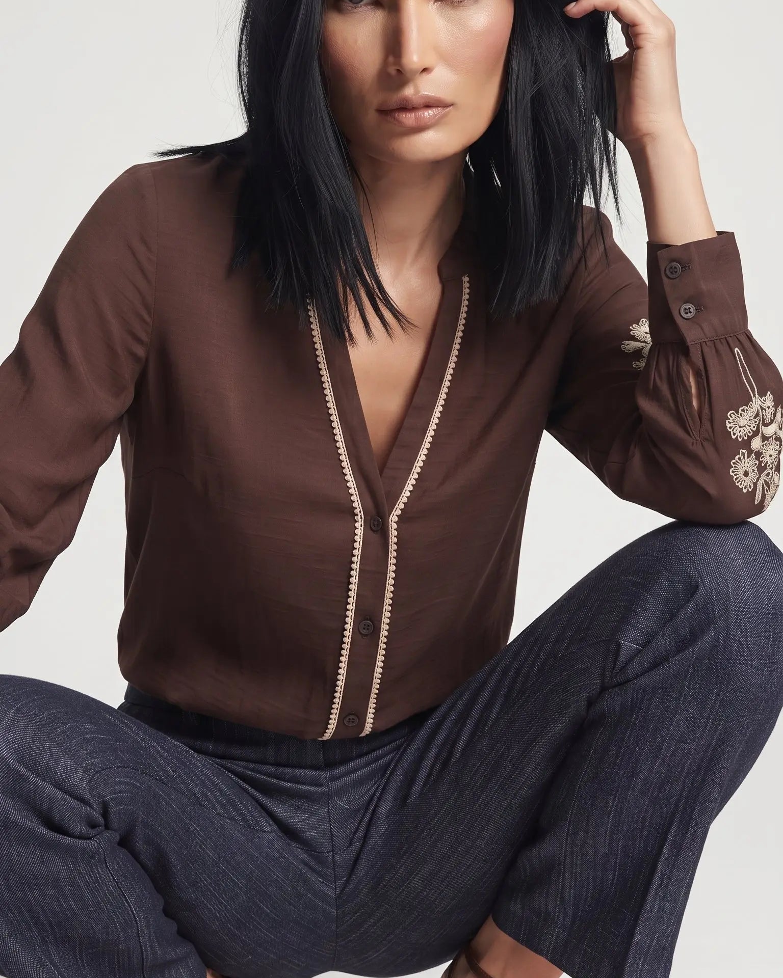Camicia con ricamo DORABELLA