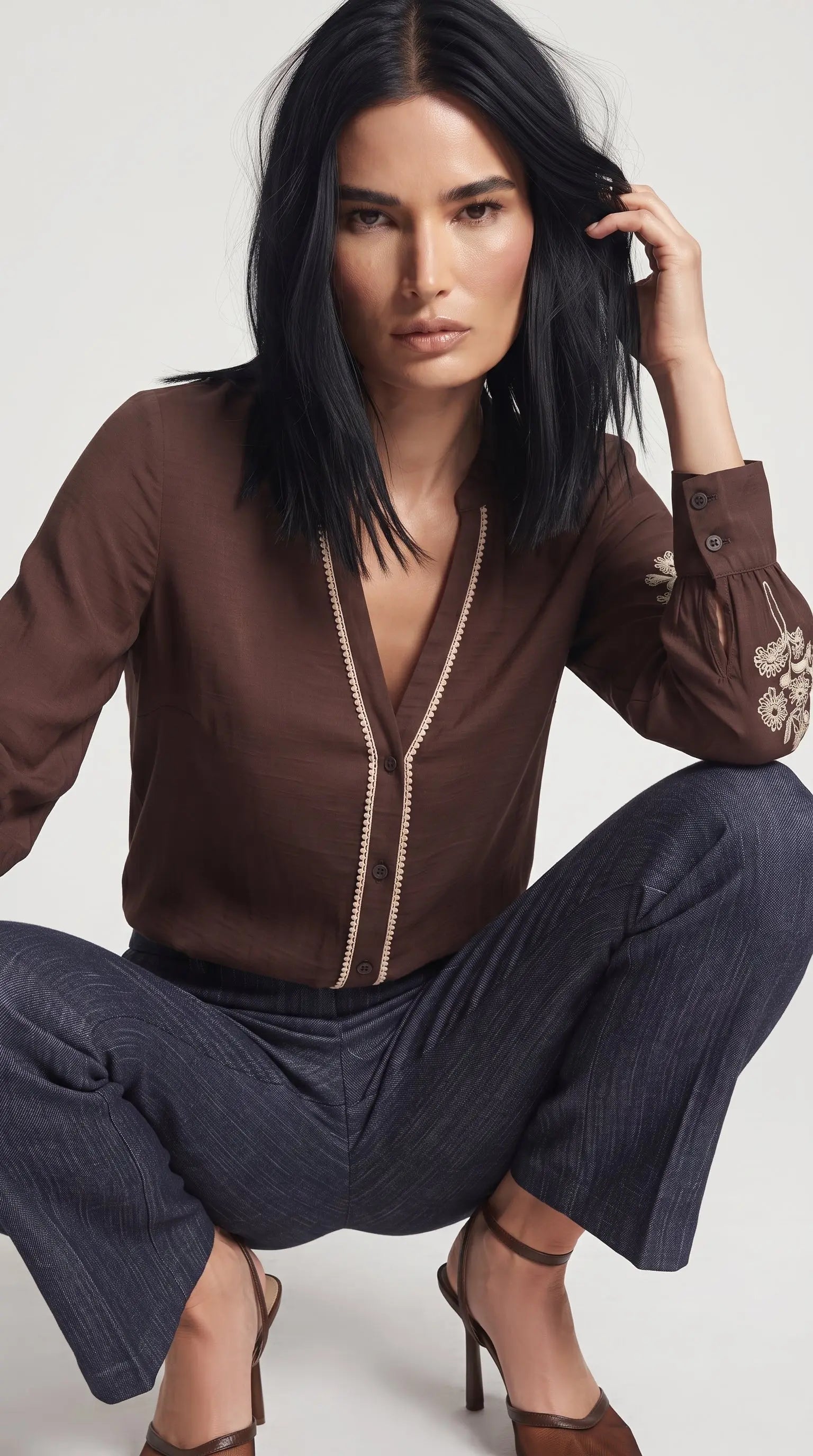 Camicia con ricamo DORABELLA
