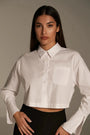 Camicia crop BIANCO IRONICA