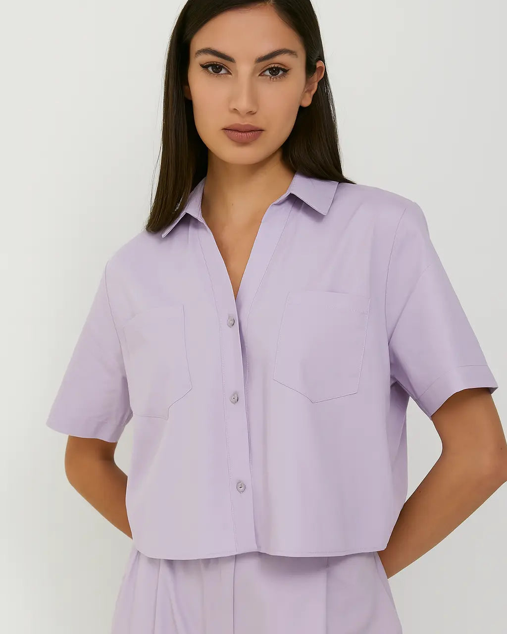 Camicia crop LILLA IRONICA