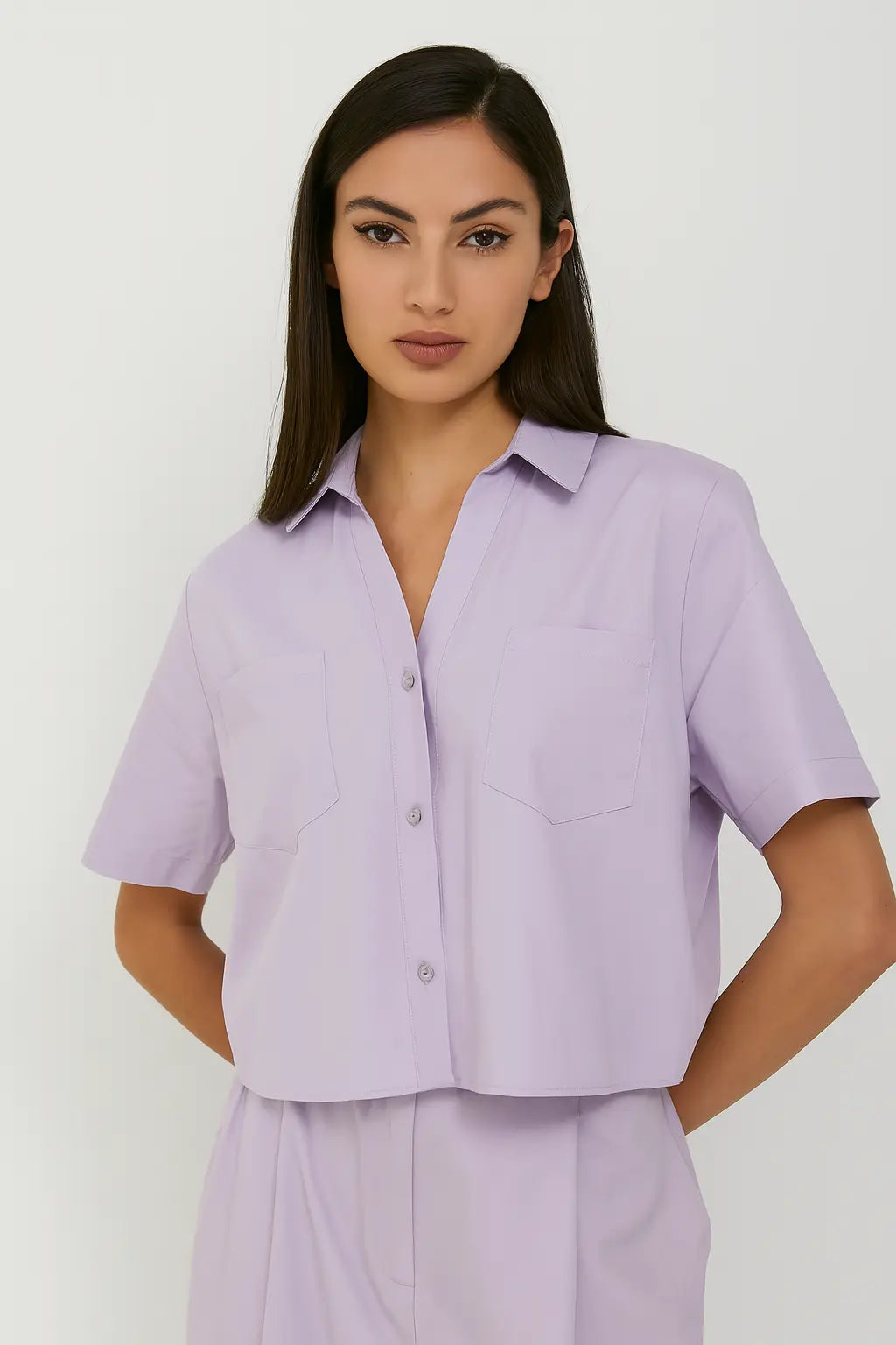 Camicia crop LILLA IRONICA