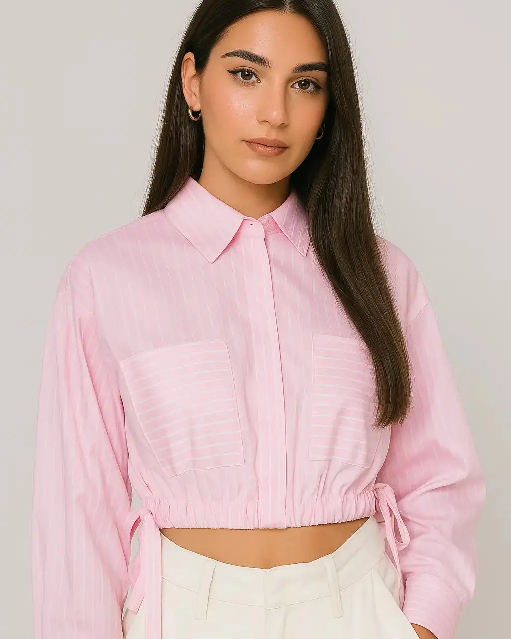 Camicia crop ROSA BUBBLE IRONICA