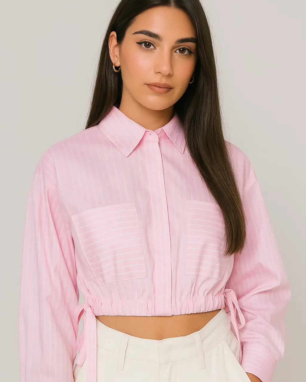 Camicia crop ROSA BUBBLE IRONICA