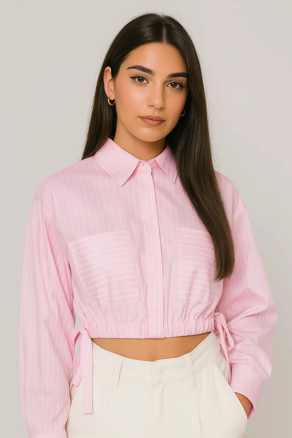 Camicia crop ROSA BUBBLE IRONICA
