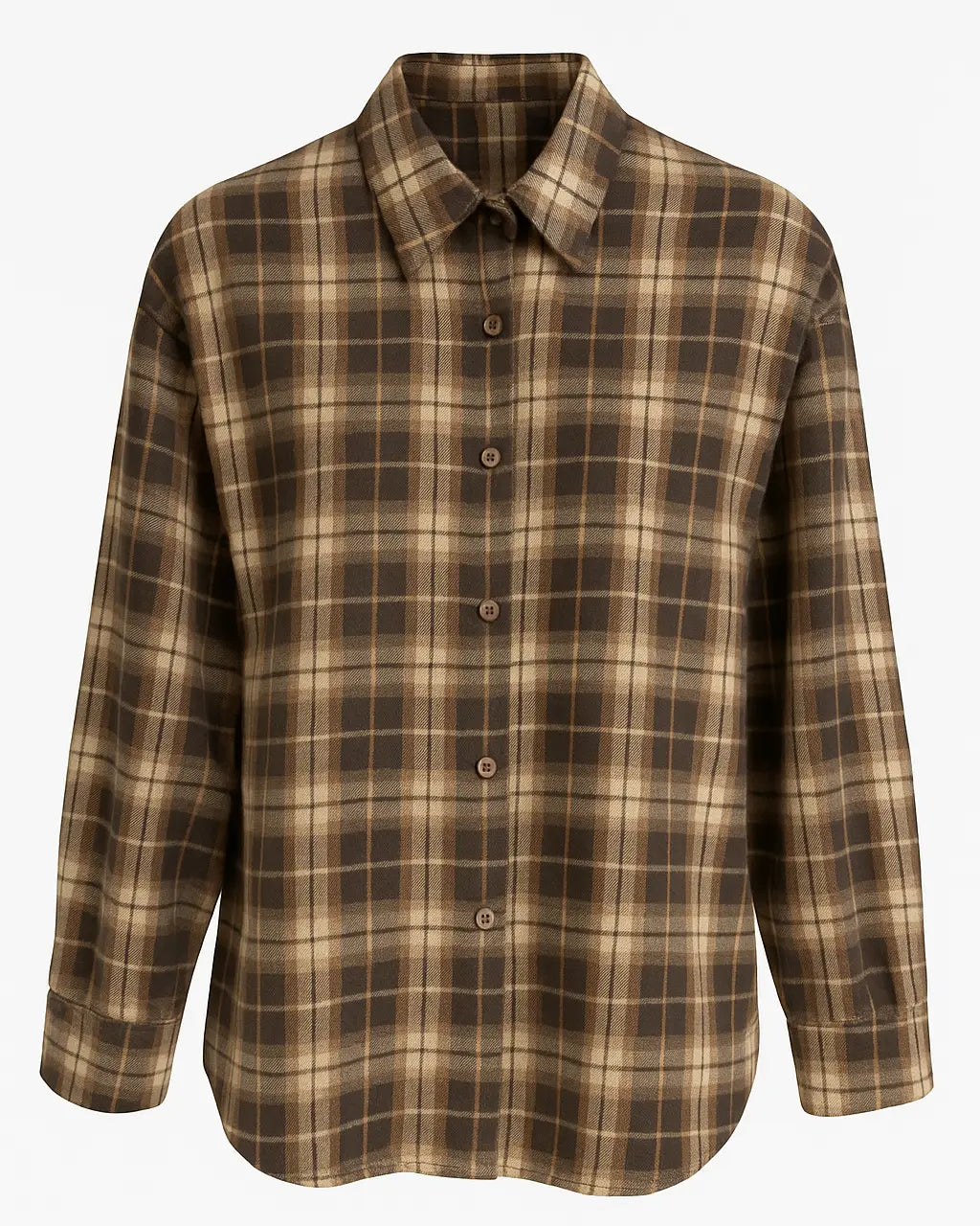 Camicia fantasia a quadri UNICA by Ironica Taglia unica (44/46 o M/L) / Cacao