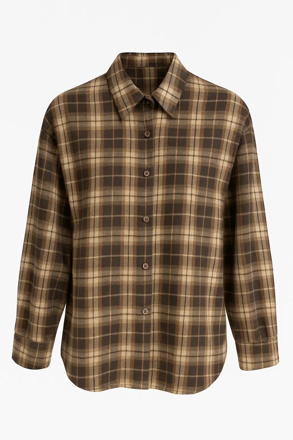 Camicia fantasia a quadri UNICA by Ironica Taglia unica (44/46 o M/L) / Cacao