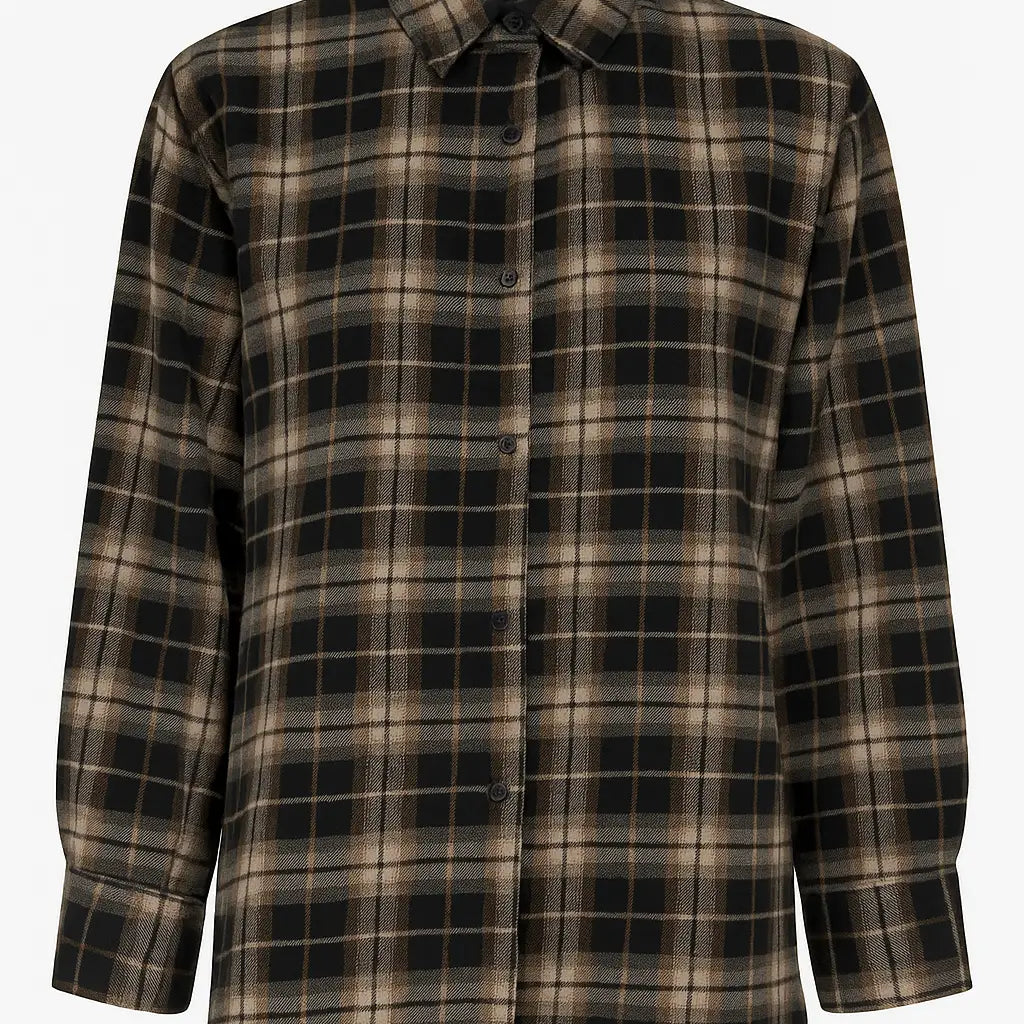 Camicia fantasia a quadri UNICA by Ironica Taglia unica (44/46 o M/L) / Nero