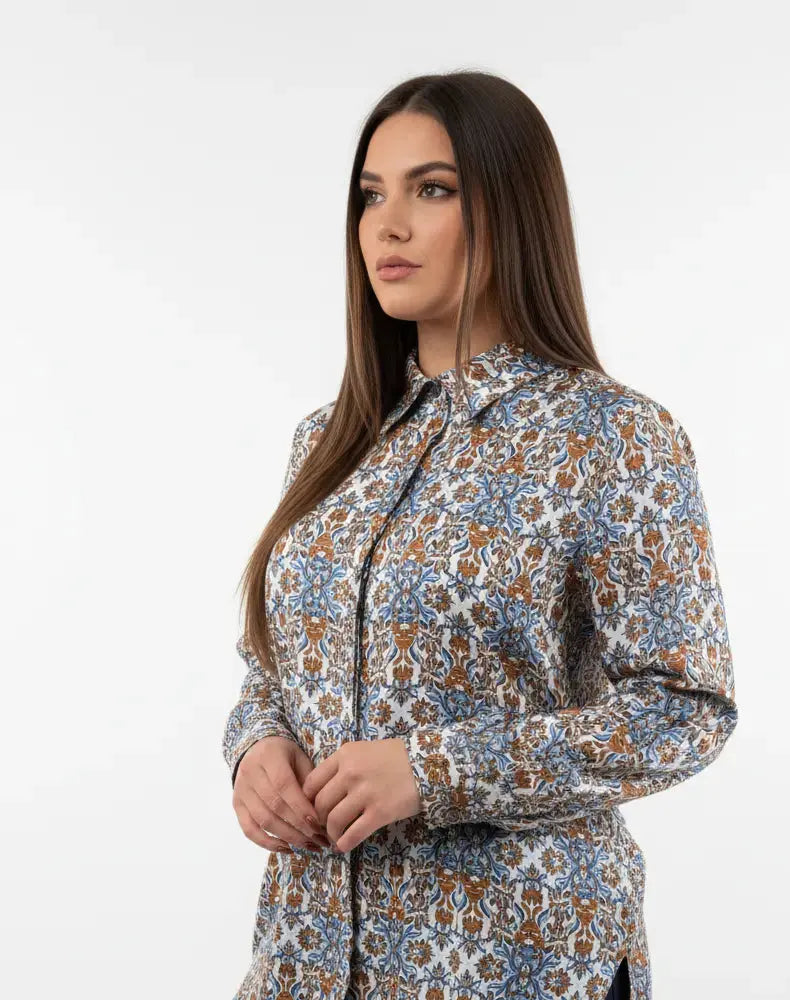 Camicia fantasia con colletto a punta DORABELLA PIU'