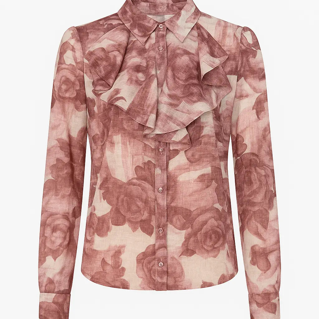 Camicia fantasia con rouches DORABELLA XXL / Fantasia