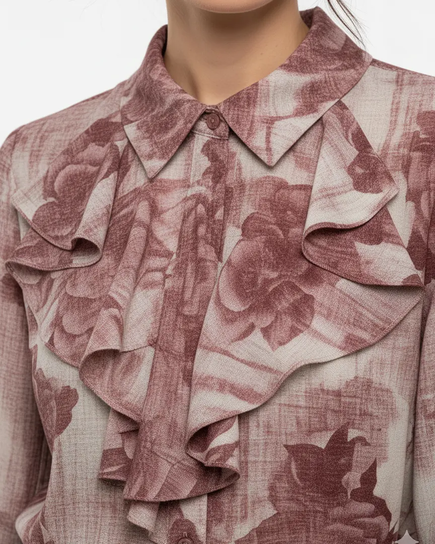 Camicia fantasia con rouches DORABELLA