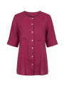 Camicia girocollo con tasche frontali in misto lino e viscosa DORABELLA