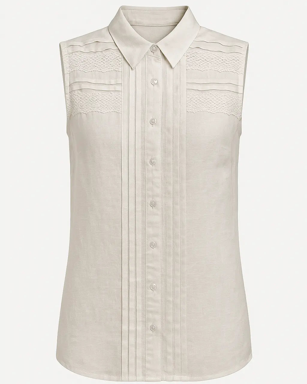 Camicia giromanica con colletto e trine in pizzo sul davanti DORABELLA XXL